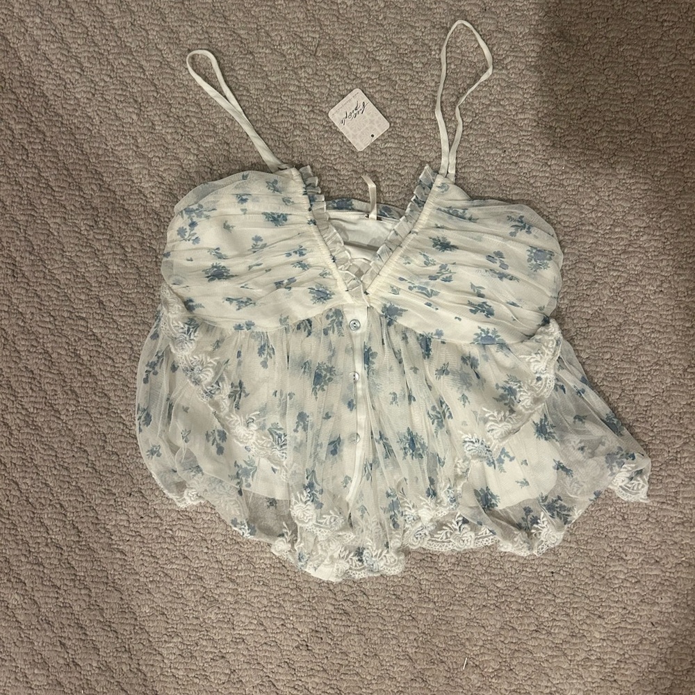Free People Femme Fatale Printed Top